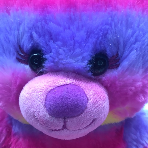 Build A Bear Plush Rainbow Candy Tripe With Eyelashes Stuffed Animal 17” - Picture 13 of 14